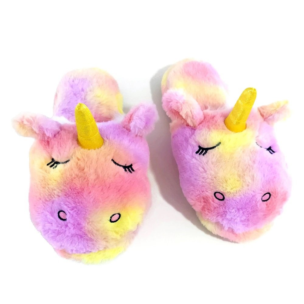 Colorful Plush Unicorn Bedroom Slippers - Queerks™