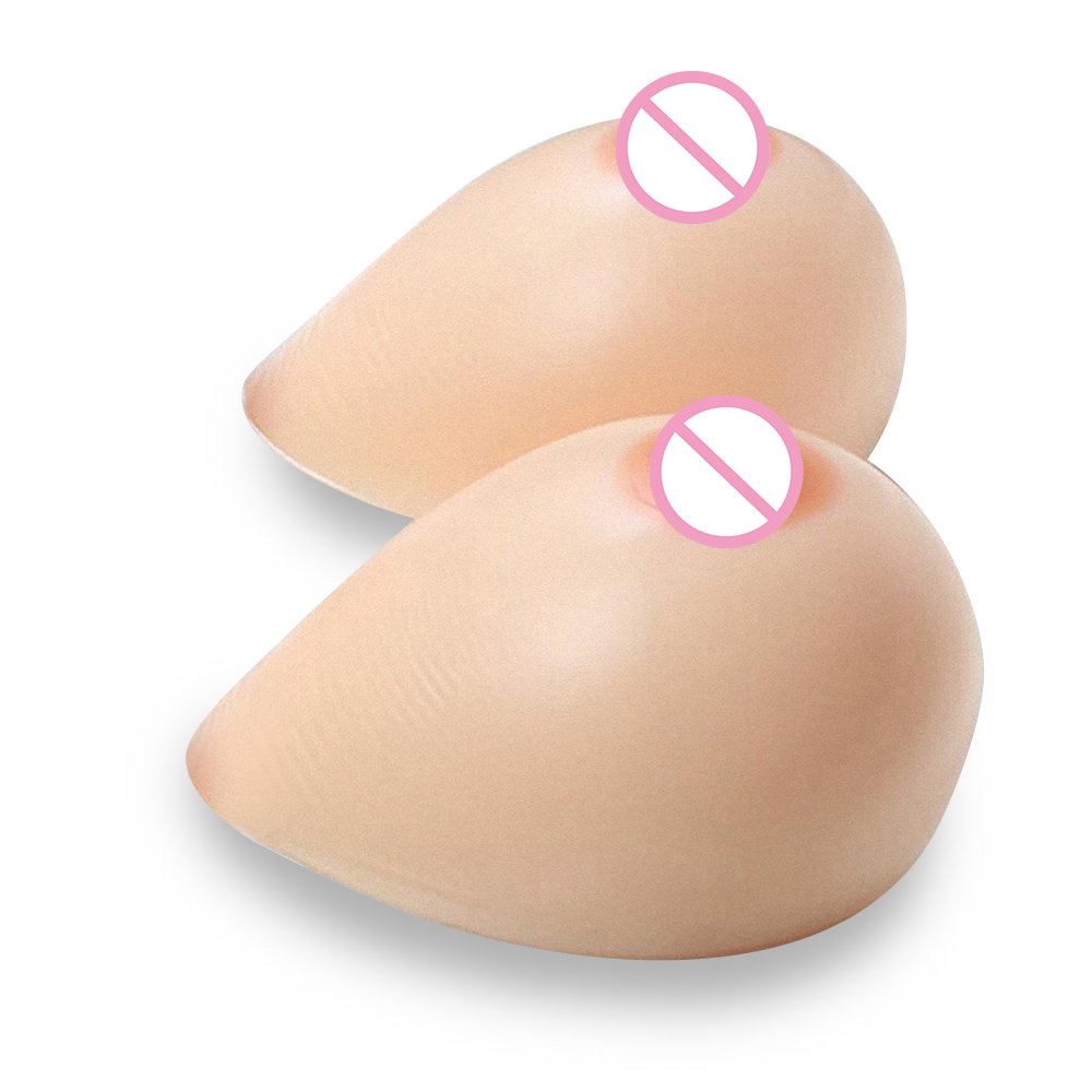 C Cup ( 800g Teardrop Silicone Breast Form Boobs+Semi-transparent