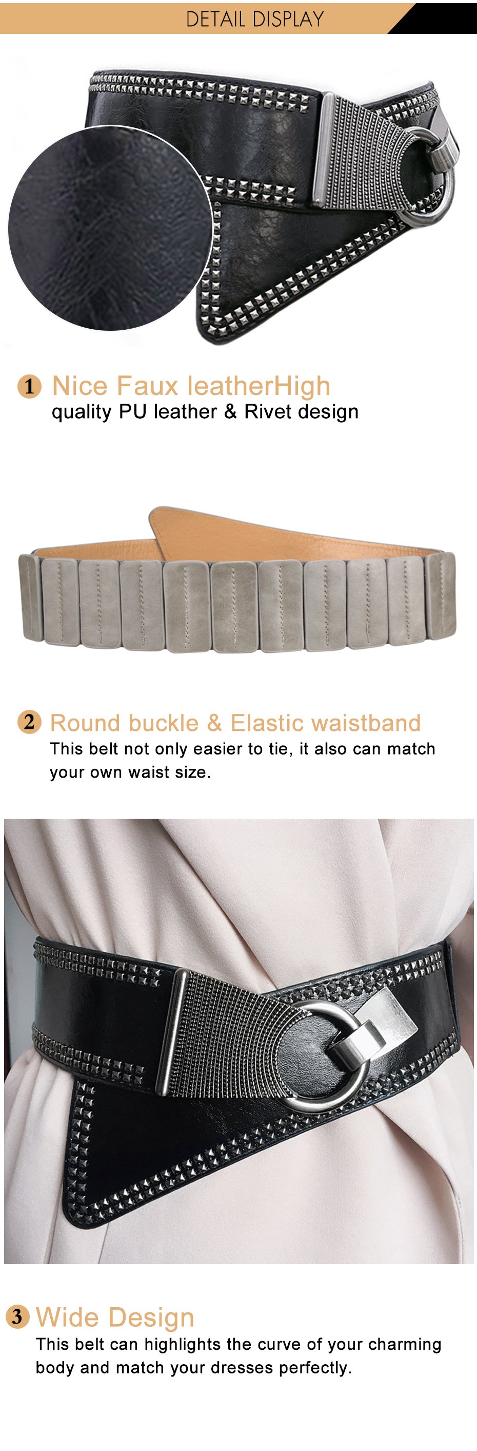 Drag Queen Wide Faux Leather Studded Belt (3 Options) - Queerks™