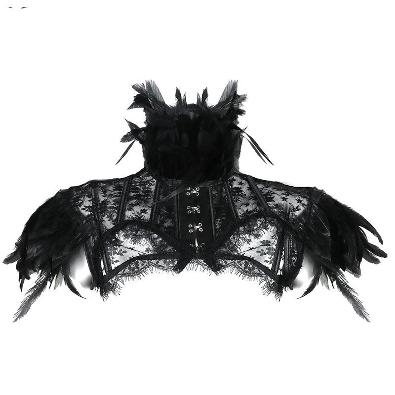 Gothic Feather Lace Cape Bolero Jacket - Queerks™